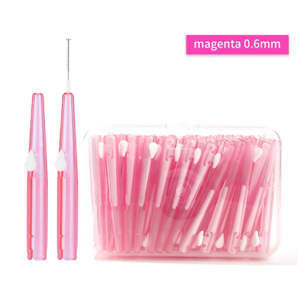 40pcs/box 0.8-1.2mm Interdental Brushes Tooth Floss Oral Hygiene Dental Cleaning Tool Oral Care