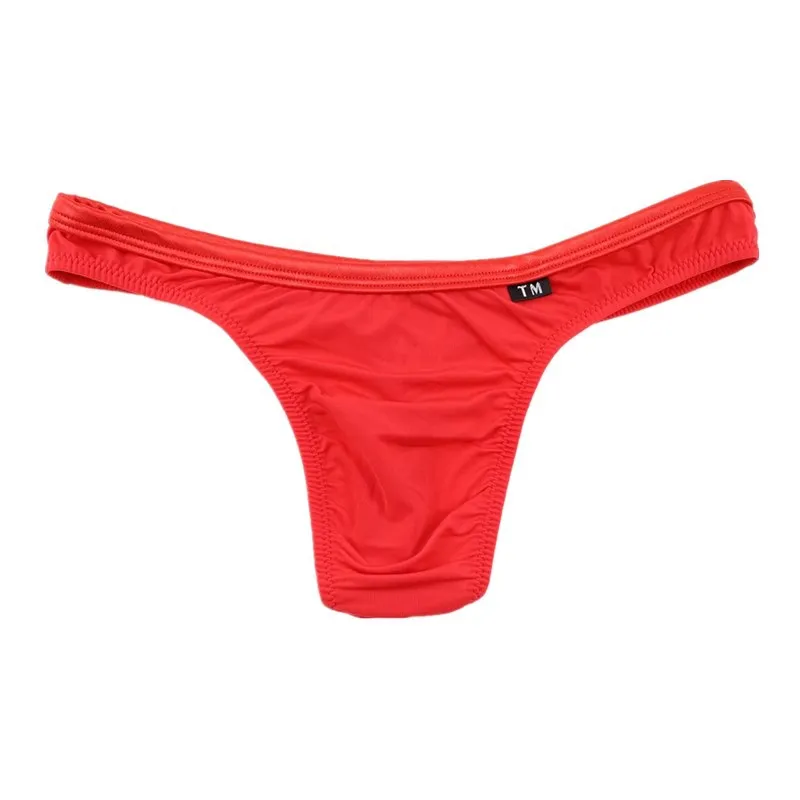 Ice Silk G-String Thong for Men Low Waist High Elastic Breathable Sexy Single String Underwear