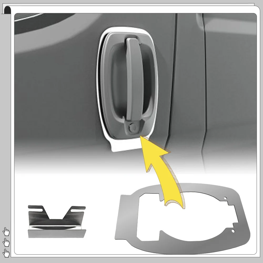 

1Set Door Handle Pro Plate For Citroen Relay Fiat Ducato Peugeot Boxer 07 Onwards Car Exterior Accessories