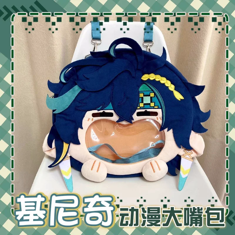 Anime Kinich Genshin Impact Transparent en peluche sac à dos sacs de messager dessin animé sac à bandoulière b264