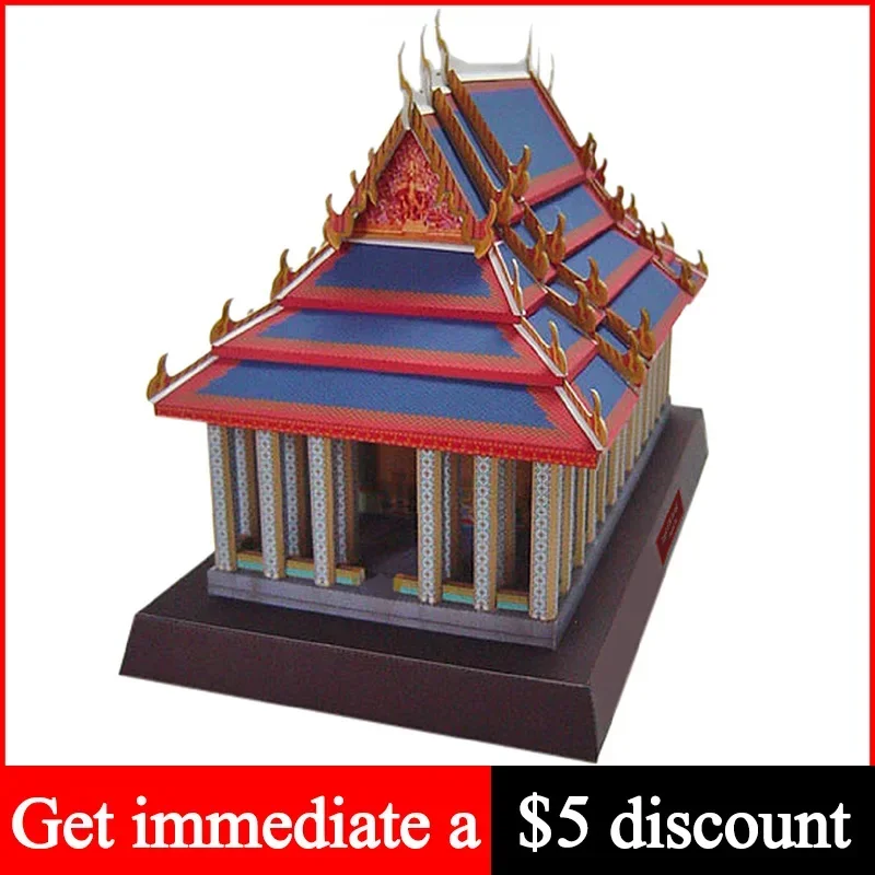 

Thailand Temple of the Emerald 3D Paper Model House Papercraft DIY Art Origami Building Teens Adult Handmade Craft Toys QD-194