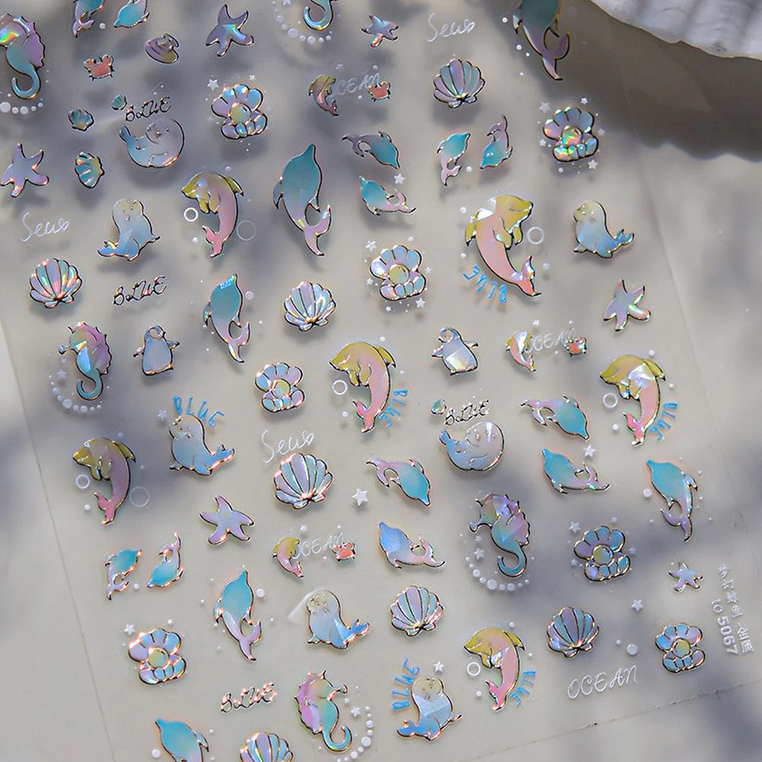 Bunte Wasserblasen 5D Nagelkunst-Aufkleber Goldfisch Koi Karpfen Traumhafte Polarisierte Selbstklebende Zarte Maniküre-Abziehbilder – Detail 10
