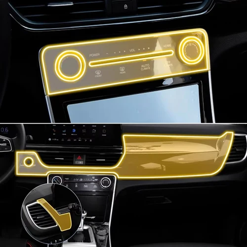 Imagen 2 del producto Película Protectora Transparente de TPU Precortada para Kia Seltos 2023-2026, para el Panel de Control, Multimedia, Navegación, Antiarañazos, PPF