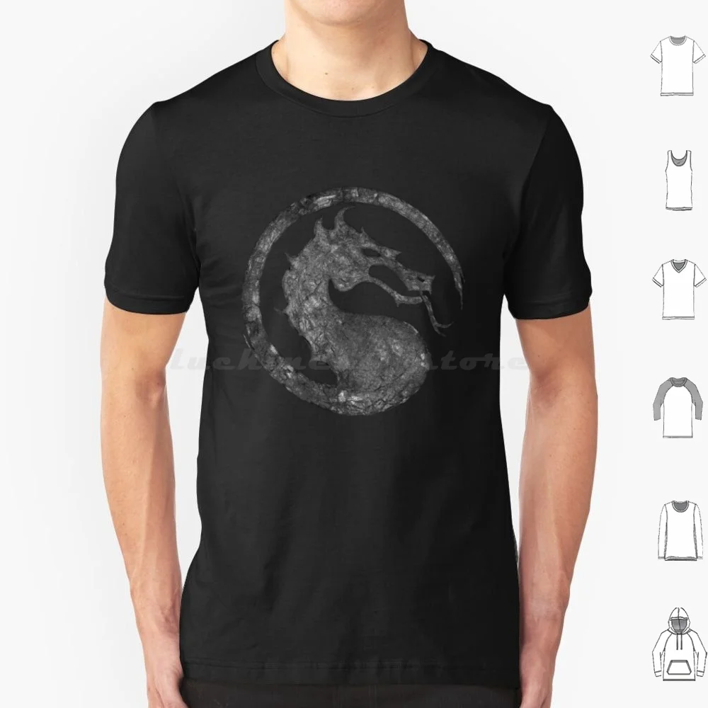 Camiseta con Logo de Mortal Kombat, talla grande, 100% algodón, Logo de Mortal Kombat, símbolo de Mortal Kombat, videojuegos