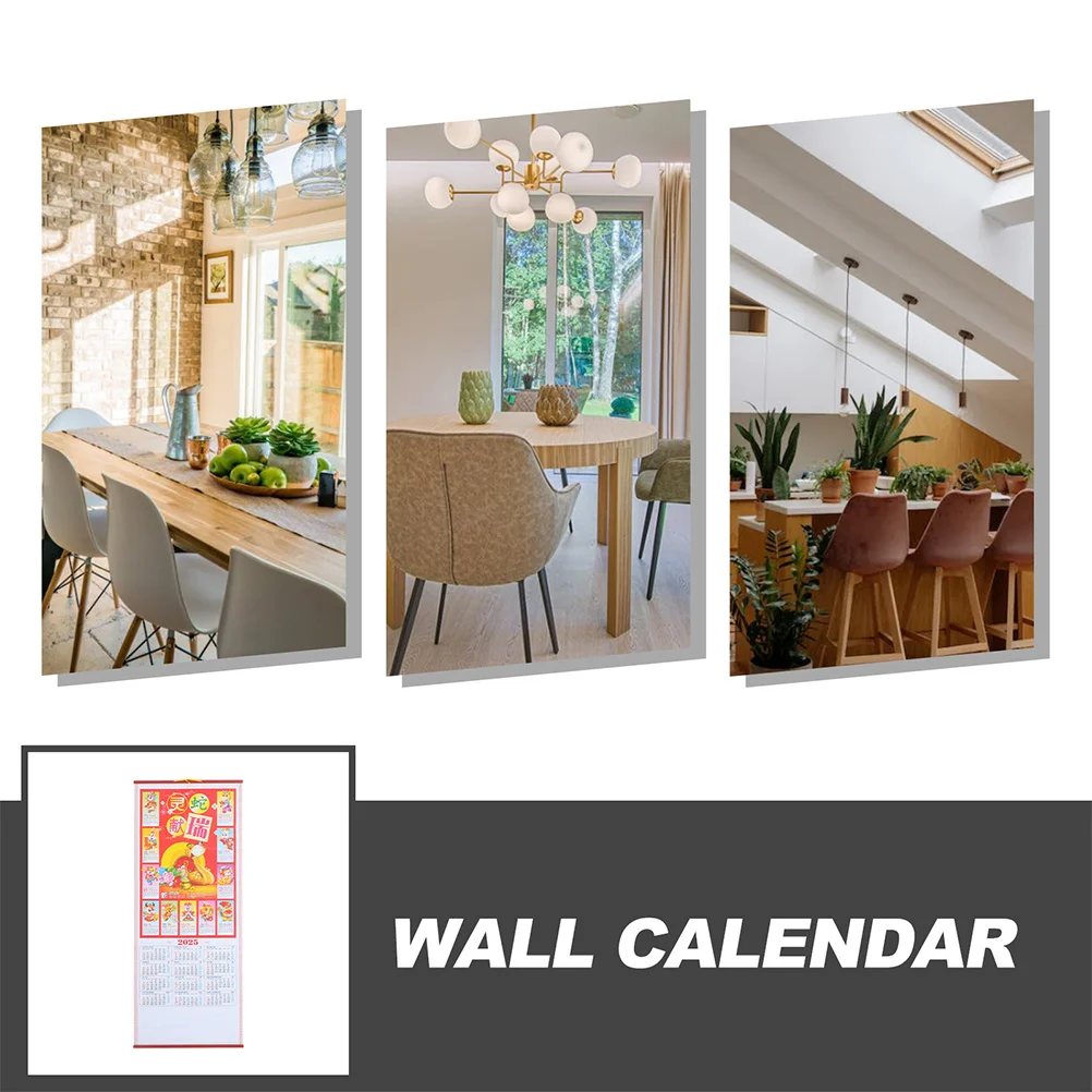 2 قطعة 2025 سنة الأفعى السنة الصينية الجديدة معلقة التقويم الروطان تقليد موضوع تذكاري فريد مخطط الجدار الشهري القمري #2