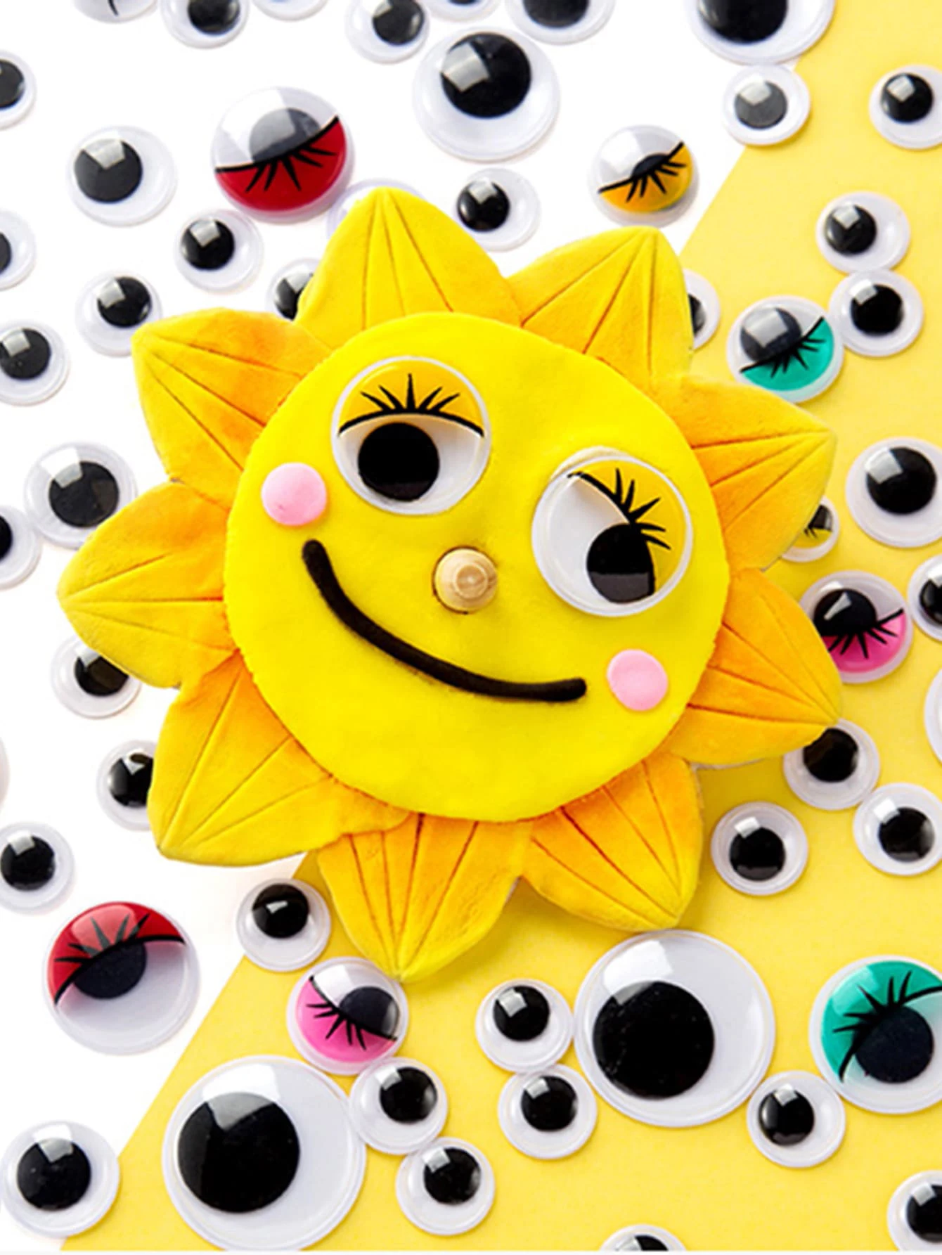 Olhos móveis DIY artesanais, olhos de boneca criativos, tamanho múltiplo disponível, cor preta, 1 pacote = 100pcs, 1 pacote, 2 pacotes