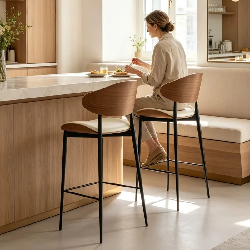 Height Kitchen Chairs Luxury Luxury Living Room Comfortable Restaurant With Back Bar Stools Metal Taburete Alto Taburete Alto