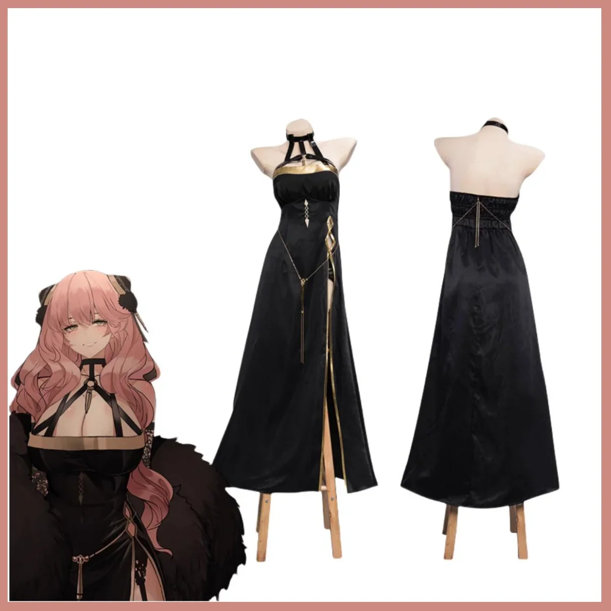 

Anime SPY×FAMILY Anya Forger Cosplay Costume Wig Adult Black Evening Dress Long Skirt Woman Sexy Carnival Halloween Suit