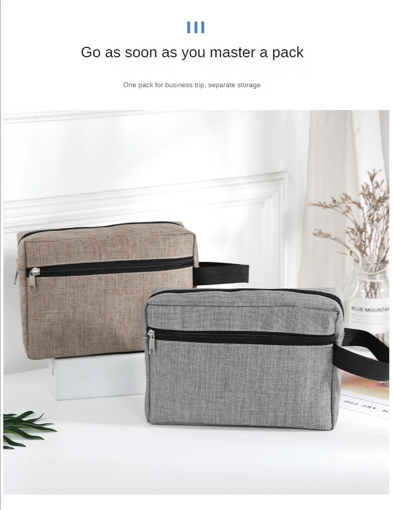 Tragbare Aufbewahrungstaschen für Herren, Kulturbeutel, Rasiersack, Kulturbeutel, Reisetasche, Kosmetiktasche für Damen, Make-up-Tasche, Organizer – Detail 3