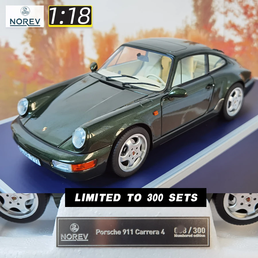 

NOREV 1/18 scale Porsche 964 911 Carrera 4 car model Metal static decoration Holiday gift collection