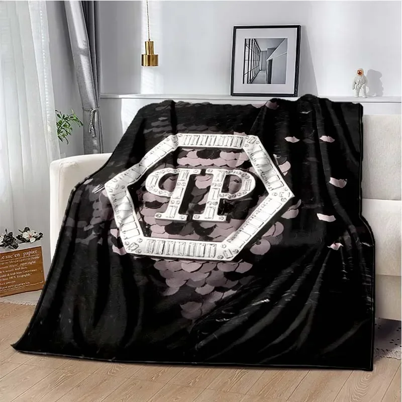 Fashion P-Philipp Plein Bedroom Decoration Flannel Blanket Living Room Sofa Cover Blanket Soft and Warm Customization