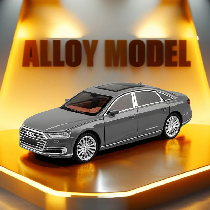 

1:24 AUDI A8 Alloy Car Model Diecasts Metal Vehicles Car Model Simulation Sound and Light Collection Boys Toy For Childrens Gift