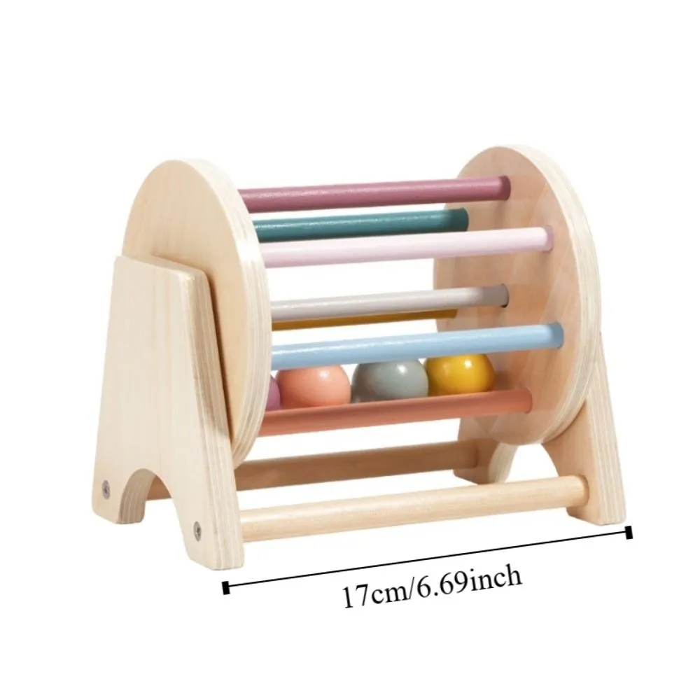 Tambour rotatif arc-en-ciel en bois, jouet sensoriel Montessori, goutte de balle, jouet pour enfants, Cognition en forme de couleur, balle interactive, jouet de tambour occupé