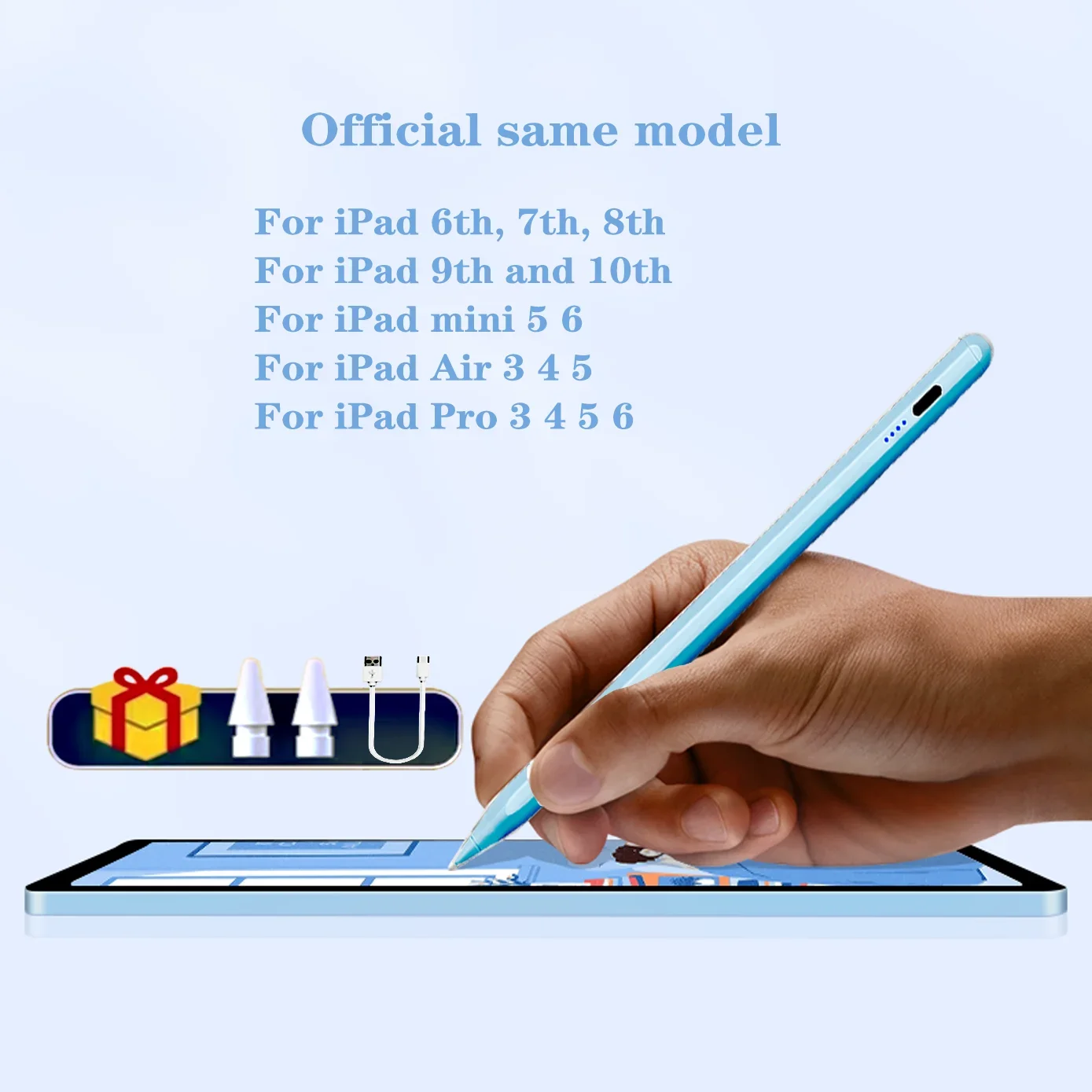 

Pencil 2 For ipad 2018-2023 Stylus Pen For iPad Pro 11 12.9 Air 4/5 7/8/9/10th mini 5 6,For iPad pencil with palm rejection