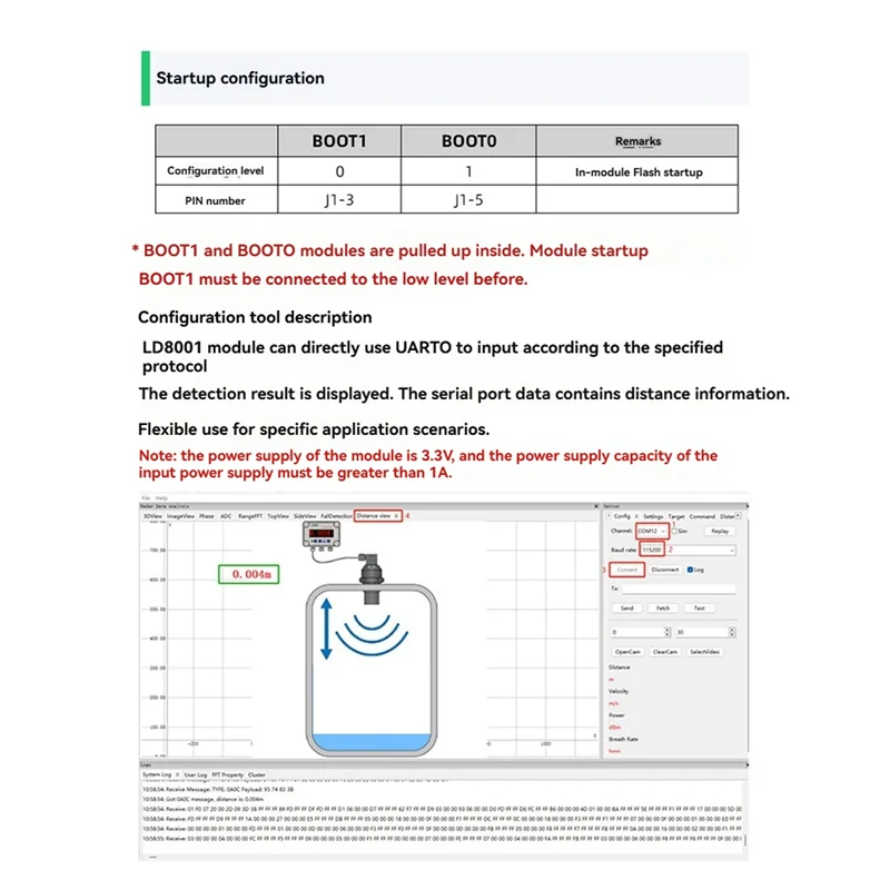 

A19E-LD8001 79G Миллиметровая волна Датчик уровня жидкости Радарный модуль Бесконтактный высокоточный диапазон 15M LD8001