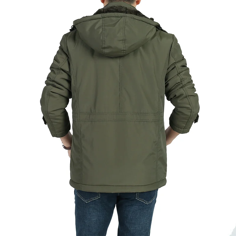 Lined Winter Fleece Padded Warm Keeping Cotton-Padded Coat Men\'s Clothing plus-Sized plus Size Tooling Style Padded Jacket