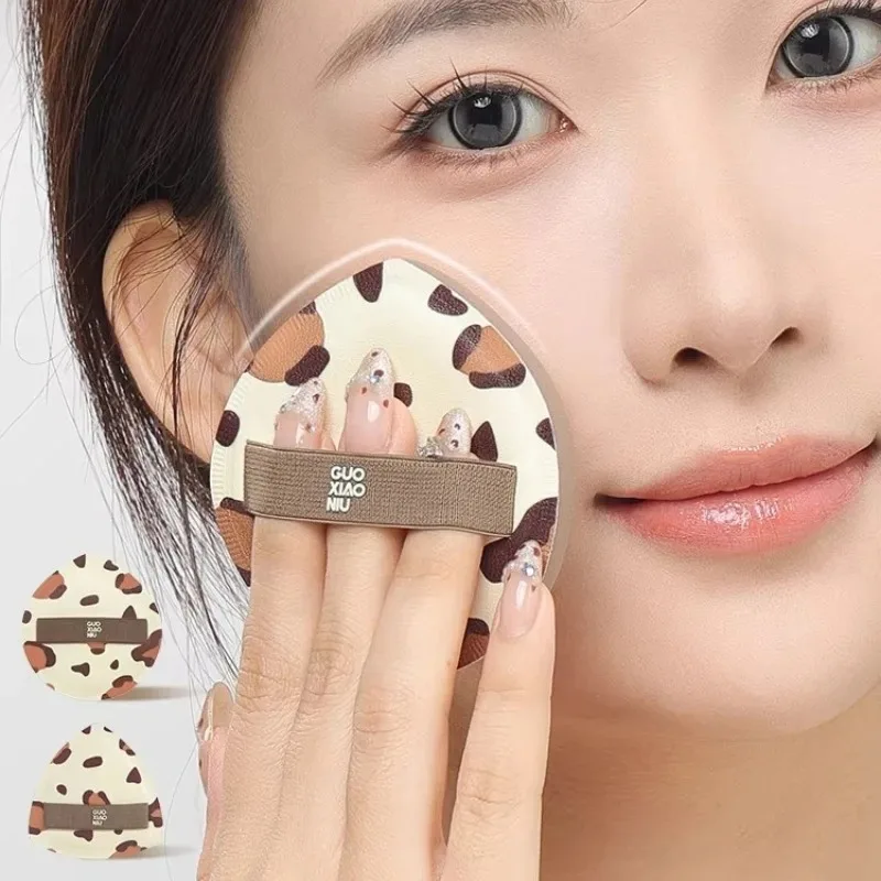 Brown Leopard Print Puffs Foundation Sponge Dry Wet Face Beauty Makeup Cosmetic Puff Soft Air Cushion Concealer Tool