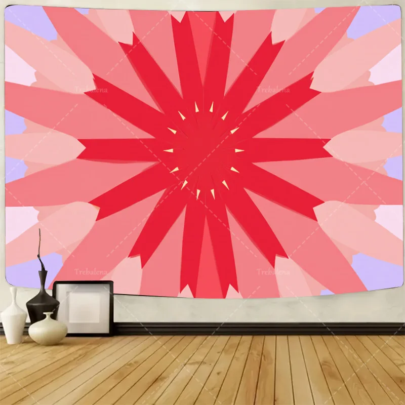 

1pc Wall Tapestry "Modern Geometric Red Burst Tapestry for Living Room Decor"