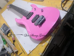 7 Strings Electric Guitar,Pink Guitar,Tremolo Bridge,HH Pickups,5 Pieces Maple Neck