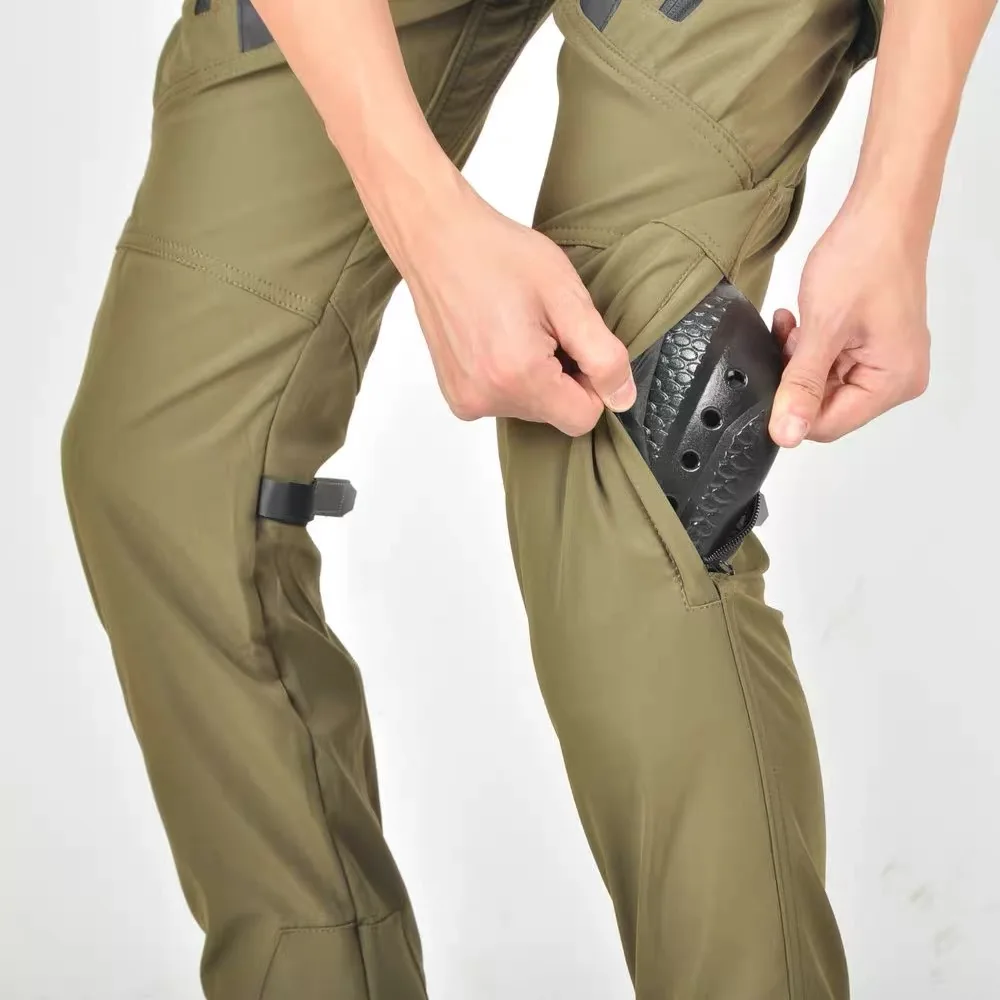 New Motorcycle Men All-season Windproof Double-layer Breathable High-waisted Pants Motocross Racing Anti-drop Moto Trousers