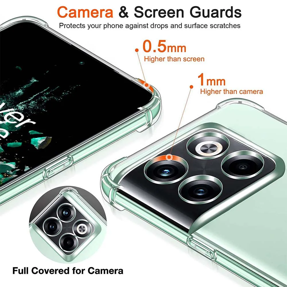 كيس هواء سميك حافظة شفافة لـ OnePlus ، غطاء سيليكون مقاوم للصدمات ، مناسب لـ 10T ، 10R ، 1 + ، 11 ، 11R ، واحد زائد 6 ، 6T ، 7 ، 7T ، 8 ، 8T 9 ، 10 برو ، 9RT ، 9R