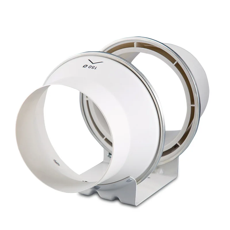 6'' Inline Duct Fan Air Ventilator Exhaust Fan Mixed Flow Inline Fan Air Extractor for Home Bathroom Ventilation Vent