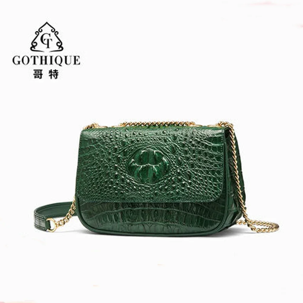 gete crocodile  Female crocodile bag   Autumn winter  new female  Himalayan white single shoulder bag women crocodile bag