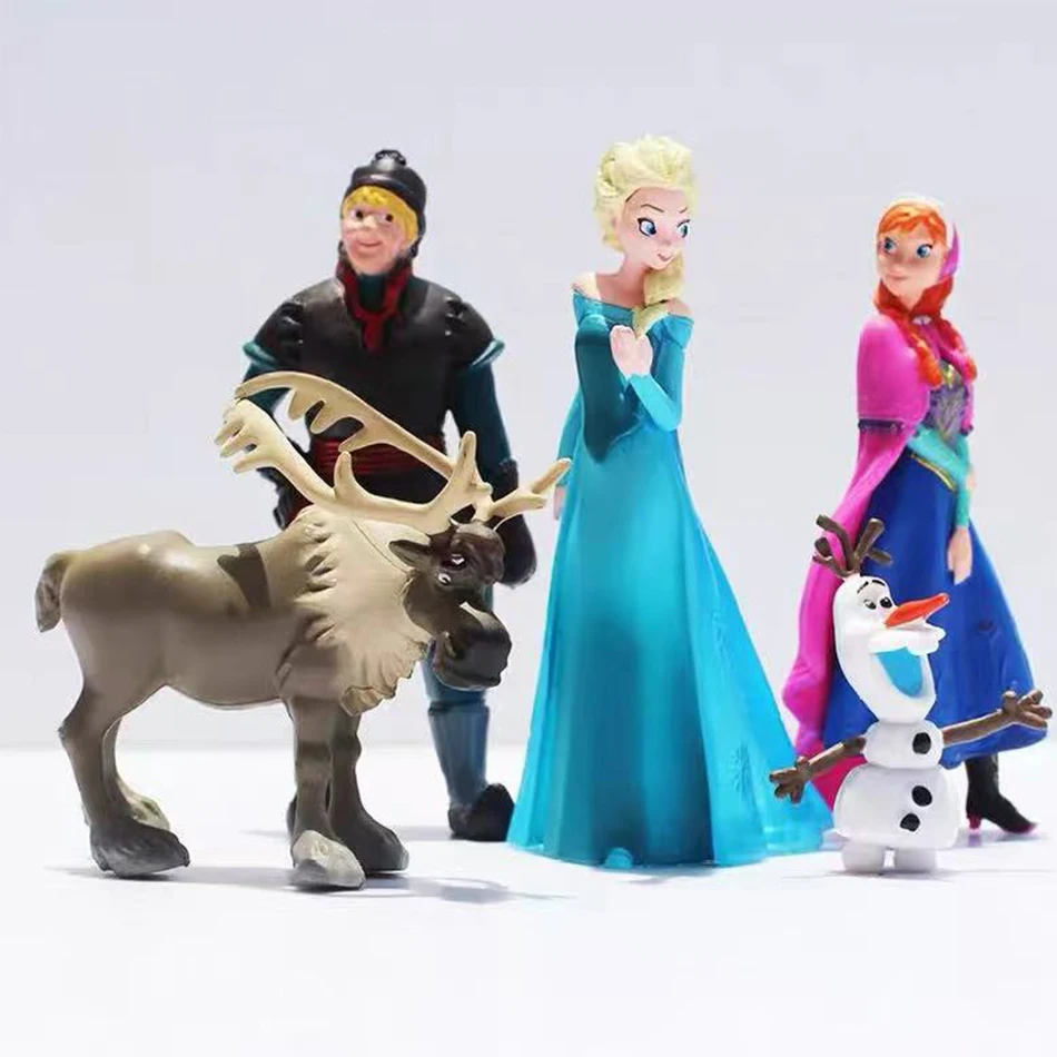 5 قطعة/المجموعة المجمدة ملكة الثلج الأميرة آنا إلسا عمل الشكل كريستوف سفين أولاف البلاستيكية نموذج الدمى جمع هدية عيد ميلاد اللعب