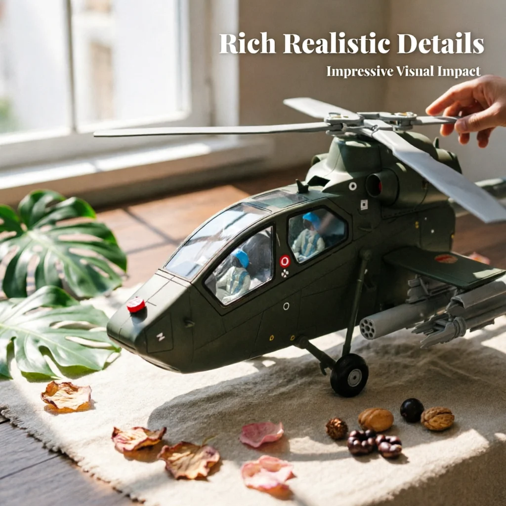 Aircraft Model Rotor Blades 1:48 Scale Helicopter Model Plaything Alloy Helicopter Model Collectible for Office