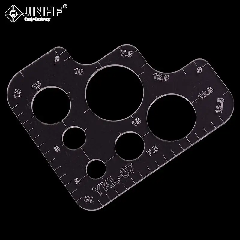1PCS Acrylic Rounded Ruler R Rules DIY Supply Tool Full Size Template For Handmade Leather Style Pattern Drawing Ruler