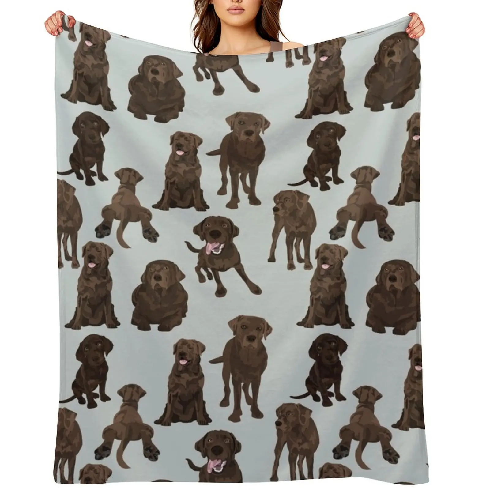 

Chocolate Labrador Throw Blanket Sofa Throw heavy to sleep Sofa Quilt warm for winter Blankets