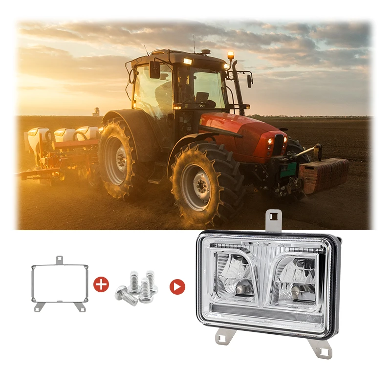 Massey Ferguson Trator 4x6 Polegadas Farol LED 40W Farol LED Retângulo de Feixe Baixo/Alto