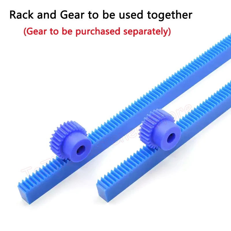 1pcs Blue Plastic Gear Rack 0.5/0.8/1/1.5/2/2.5/3/4 Module Straight Teeth Drive Rack Length 300/500mm 10x10-40x40 Spur Gear Rack
