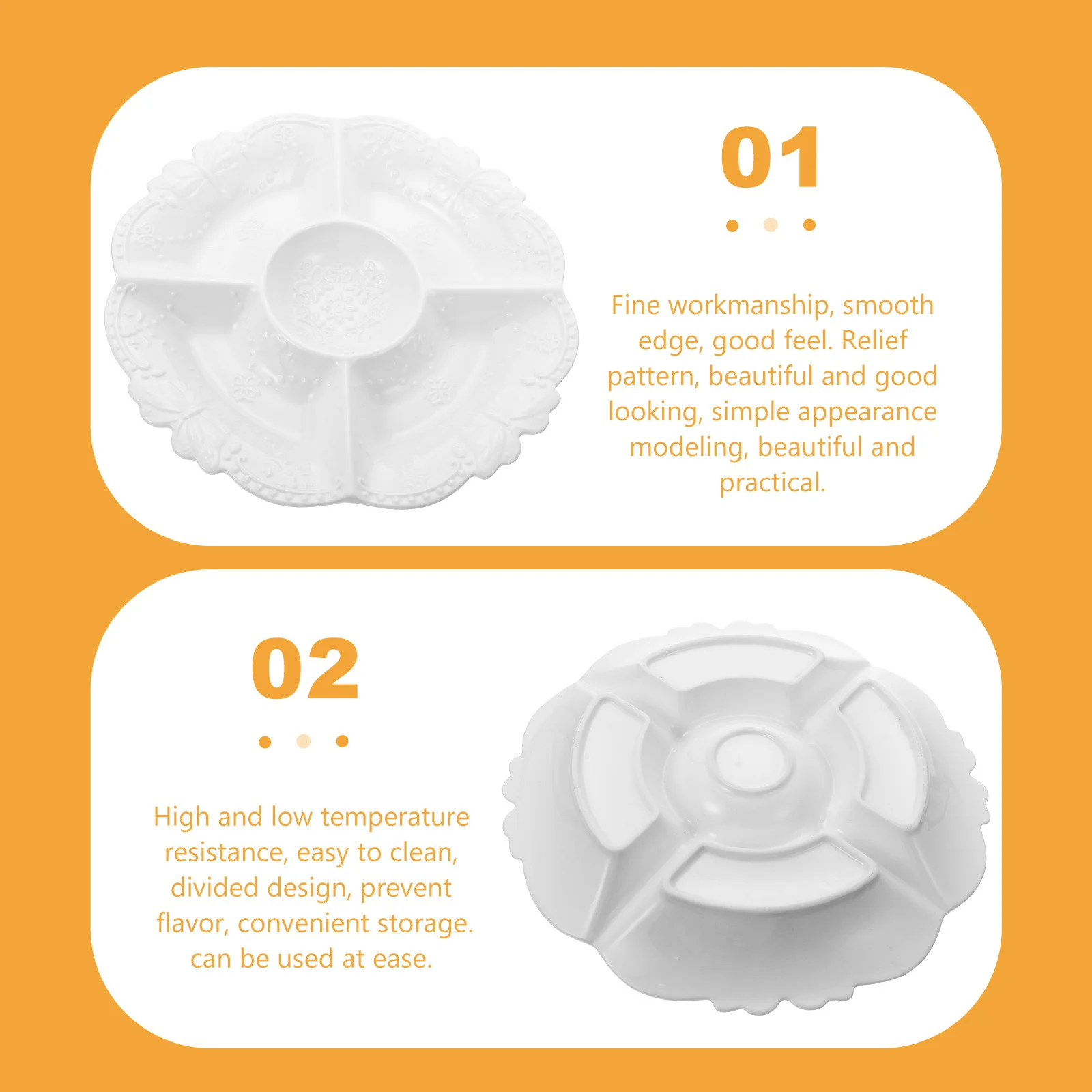 Ceramic Fruit Plate European Style Food Storage Container Premium Material Dessert Snack Holder Bright Color Smooth Surface Home