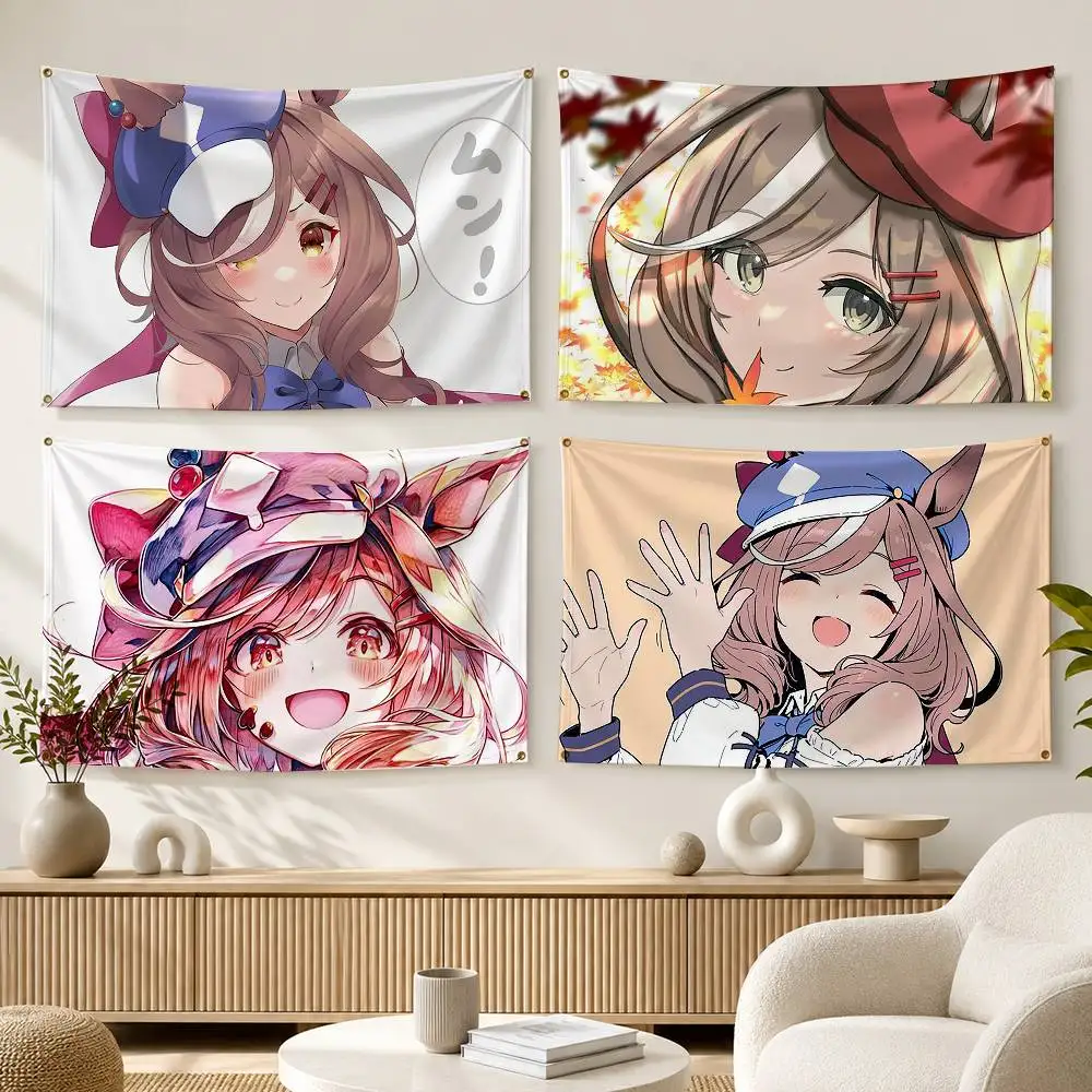 Uma Musume Matikane mambo  Flags Wall Hanging Background Art Banner for Bedroom Home Outdoor Decor