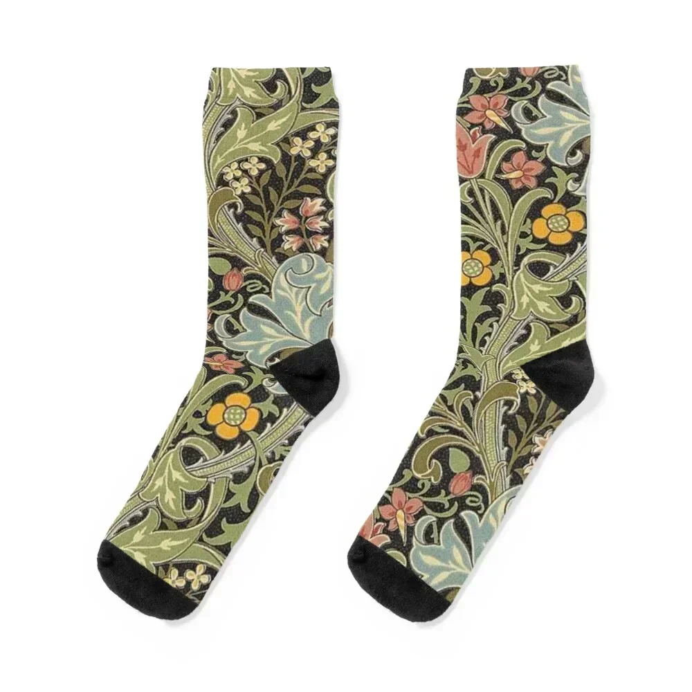 William Morris floral Socks anti slip football halloween luxury Women Socks Men's