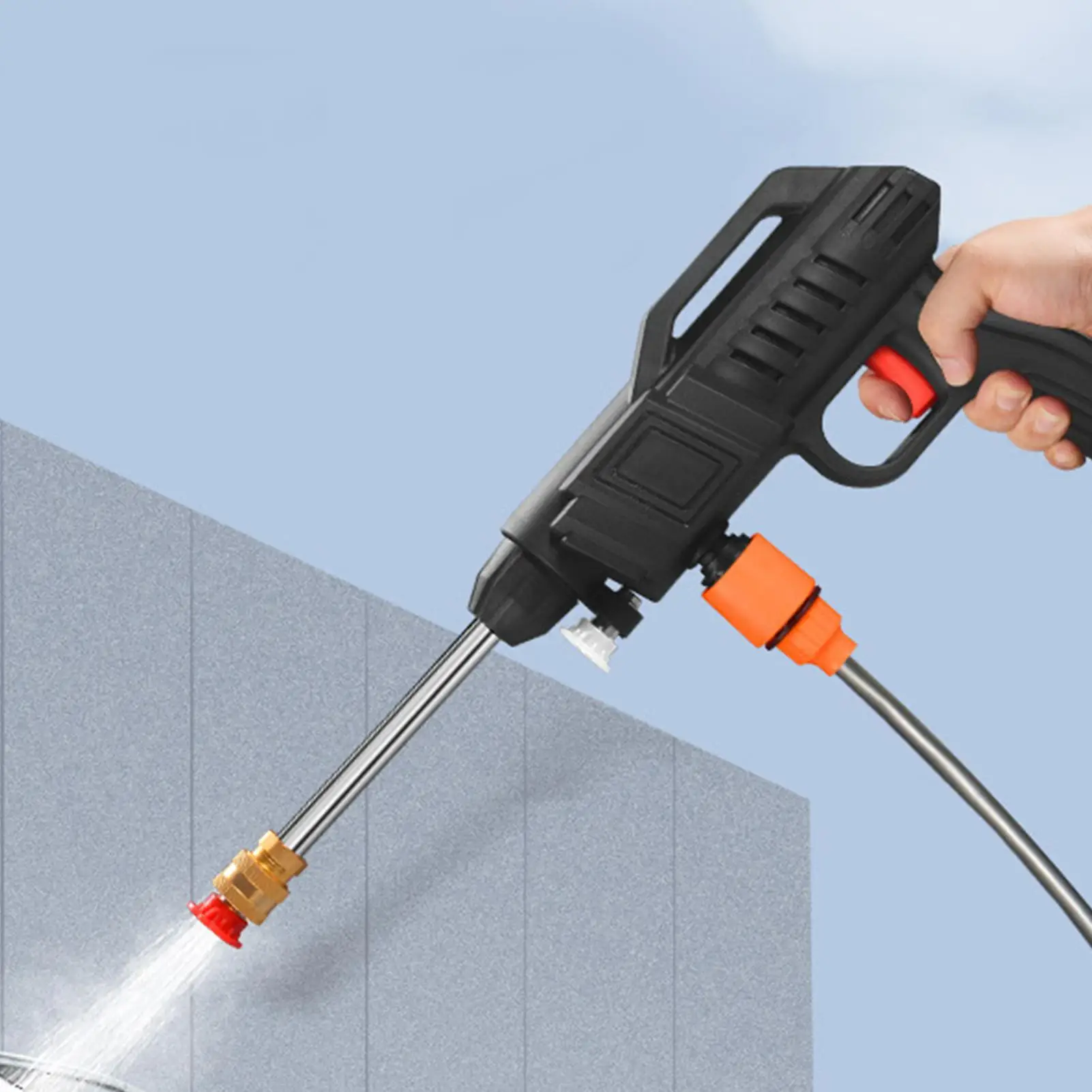 غسالة الضغط التي تعمل بالبطارية، منظف طاقة السيارة، غسالة الضغط المحمولة القابلة لإعادة الشحن مع خرطوم 16.4 قدم للمنزل والسيارة #3