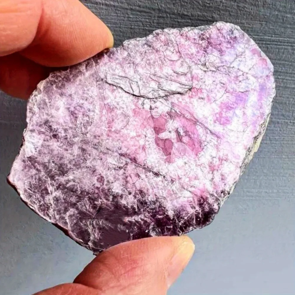 Rough Natural Lepidolite Slice Quartz Mica Crystal Stone Specimen Reiki Collectible Gemstone Minerals Chakra