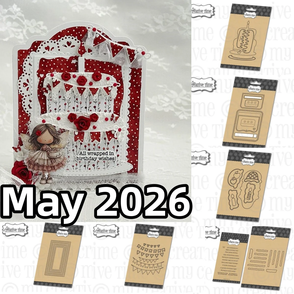 May 2026 Party Cake Banner Scoops of Fun Metal Cutting Dies for DIY Making Card Scrapbook Embossed Craft Template Decoration