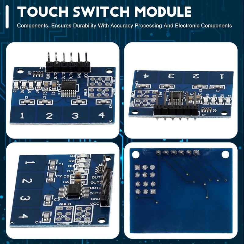 TTP224 Capacitive 4 Channels Touch Switch Module 4 Key Induction IC 2.4V To 5.5V Level State Indicator Onboard Module