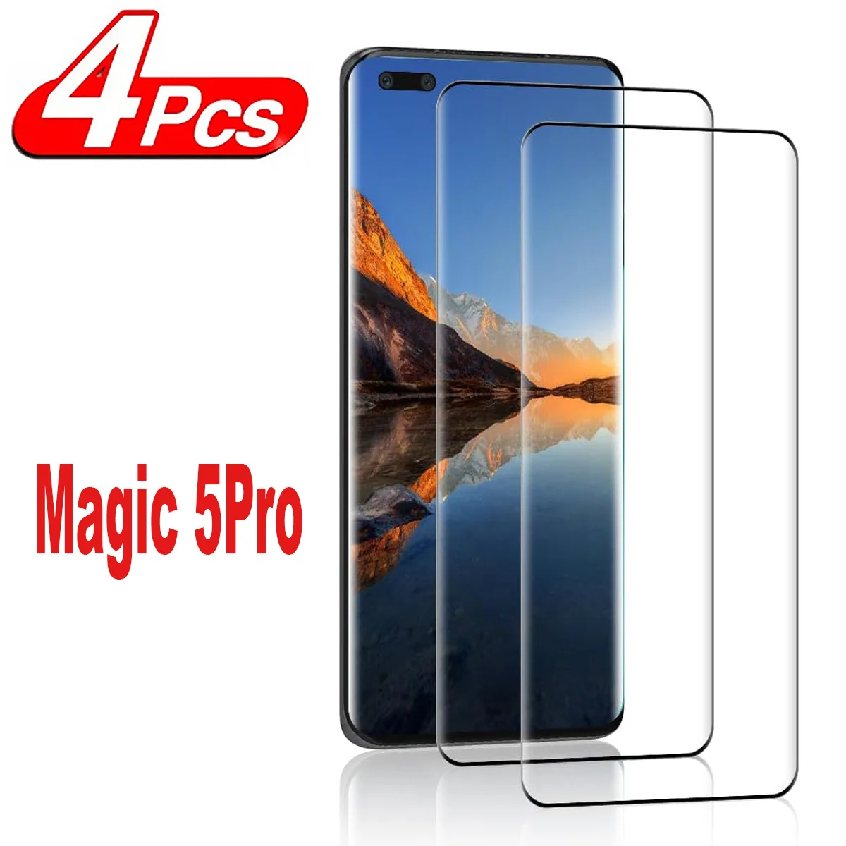 

9H Curved Four Sides Glue Tempered Glass Film For Huawei Magic 5 Pro 2/4Pcs Screen Protector Glass