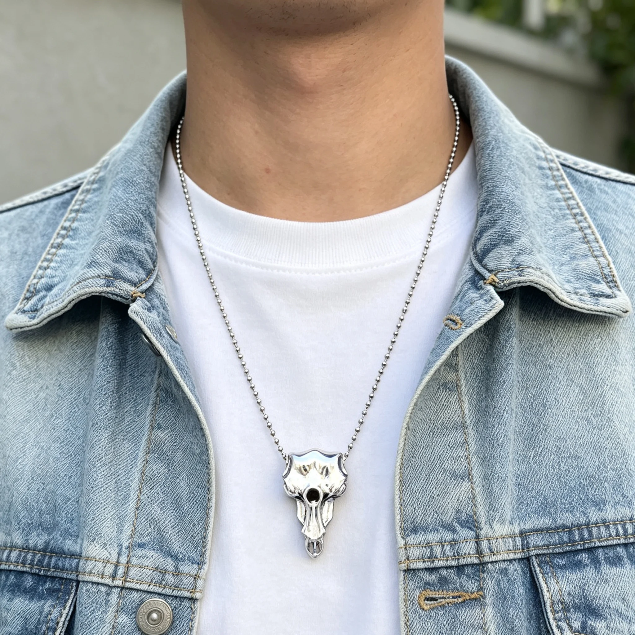 Viking Raven Bird Skull Pendant Necklace for Man Woman Steampunk Bead Chain Bellatrix Crow Lestrange Choker Jewelry Accessories