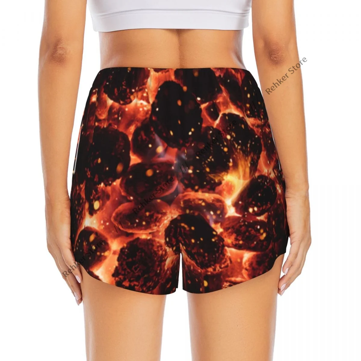 Pantaloncini da yoga da donna Briquette di carbone caldo Pantaloncini da corsa per esterni leggeri e atletici ad asciugatura rapida