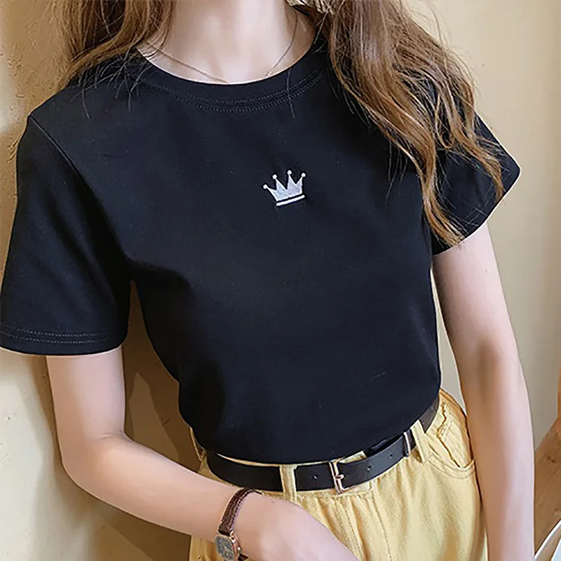 

2025 Solid Color Short Sleeve Plus Size Women's Short Sleeve T-Shirt Summer Loose Women's T-Shirt High Quality Pattern CCXX252
