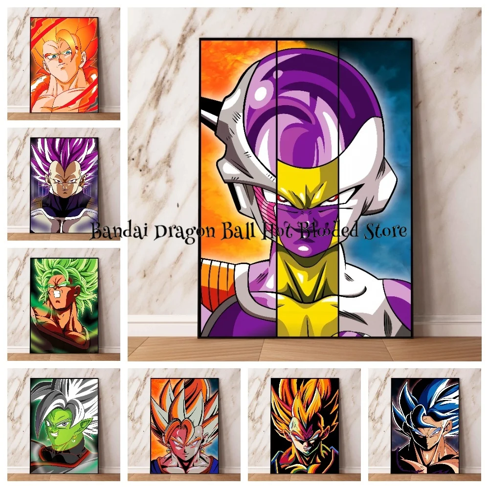 

High Quality Canvas Painting Hot-blooded Classic Anime Dragon Ball Goku Vegeta Figures HD Poster Picture Home Decor Painting