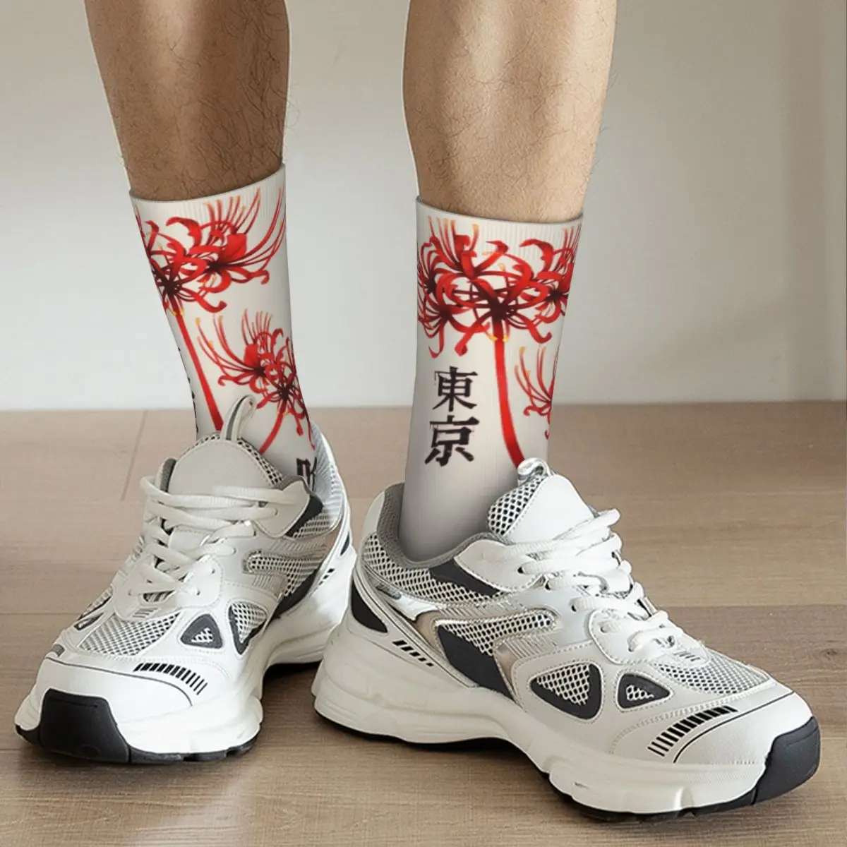 Tokio Ghul Spinne Lilie gemütliche Unisex Socken, Radfahren glücklich 3D-Druck Socken, Street Style verrückte Socke