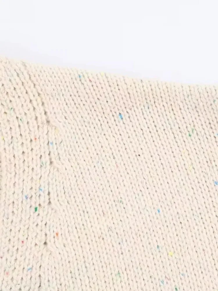 Dames herfstnieuw ontspanning gebreid vest 2025, met geribbelde rand, herfst, comfortabel vest met V-hals, lange mouwen en opgestikte zakken