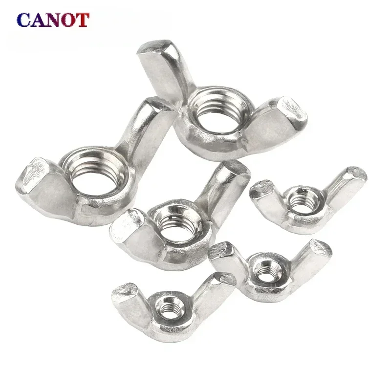 Wing Nuts Butterfly Nuts M3 M4 M5 M6 M8 M10 M12 Wing Nuts 304 Stainless Steel Hand Tighten  Wingnuts butterfly Nut DIN315