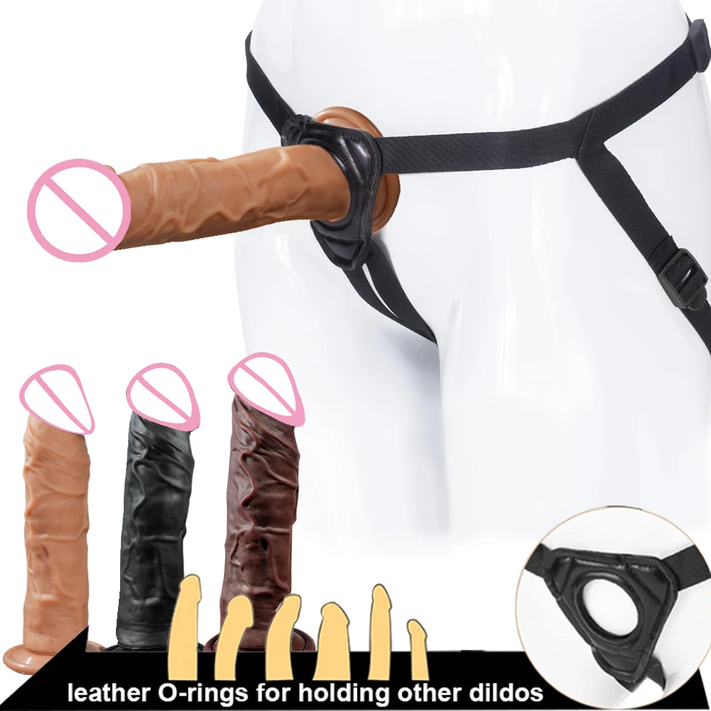 Consolador StrapOn para mujer, consolador de silicona realista con ventosa, tapón Anal para punto G, pene, pene portátil, Juguetes sexuales para adultos, Gode 18+