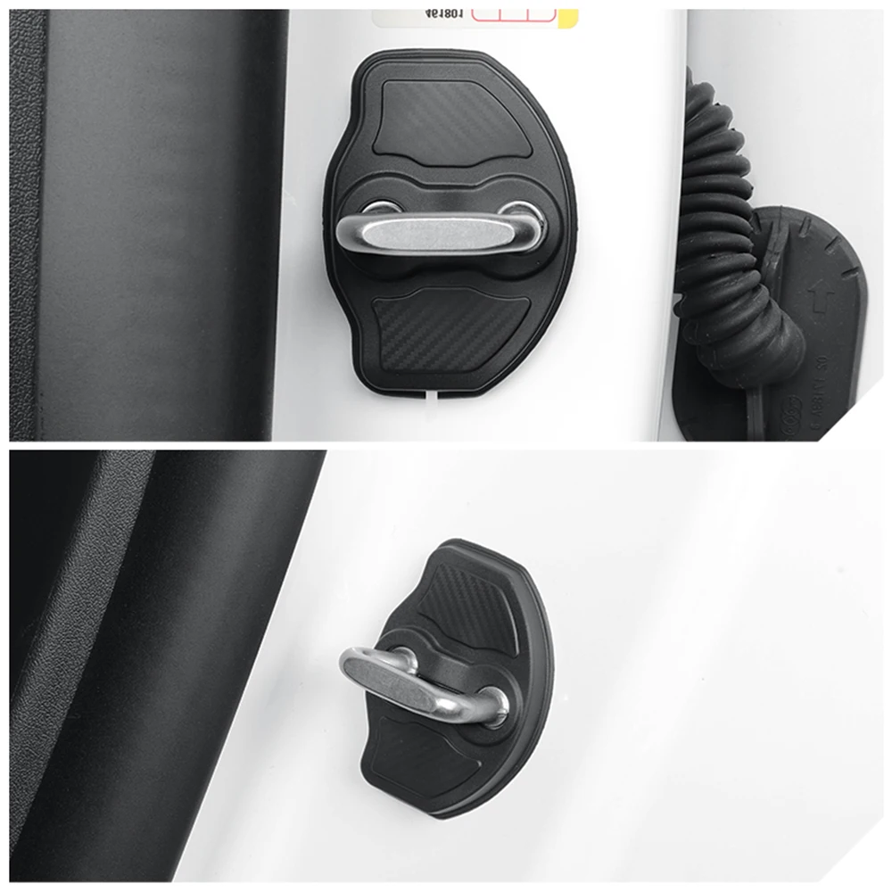 ل تسلا نموذج Y العرعر 2025 2026 نموذج 3 2024 2025 قفل باب السيارة غطاء قفل الباب مزلاج حامي الباب واقي للحواف #6